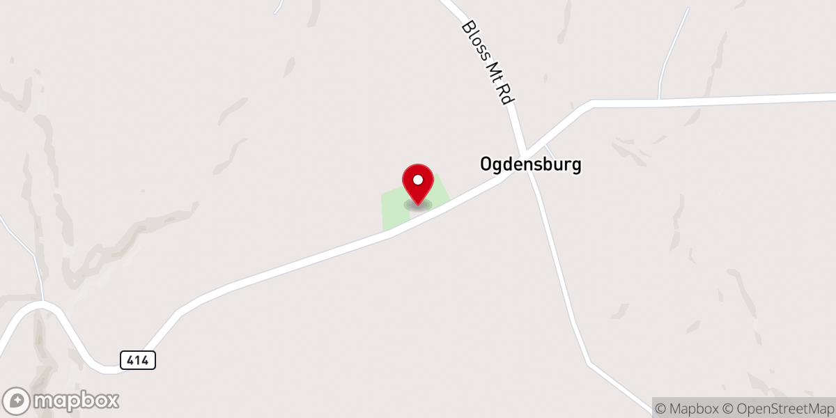 Map showing location of Ogdensburg Church of Christ