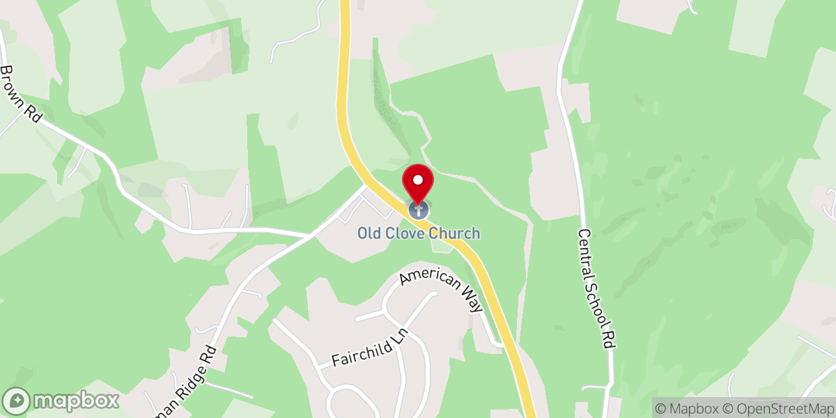 Map showing location of Old Clove Church