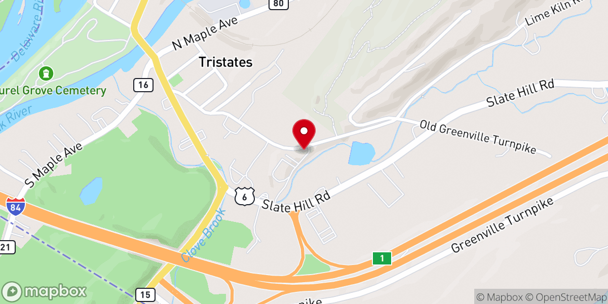 Map showing location of Old Greenville Tpl - Port Jervis First Assembly Church