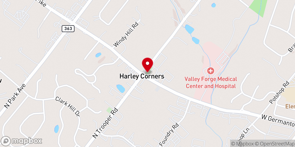Map showing location of Old Norriton Presbyterian Church