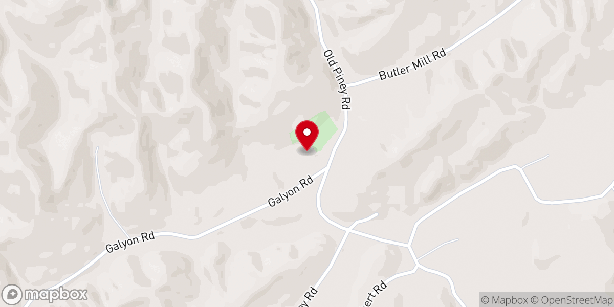 Map showing location of Old Piney Grove Baptist Church