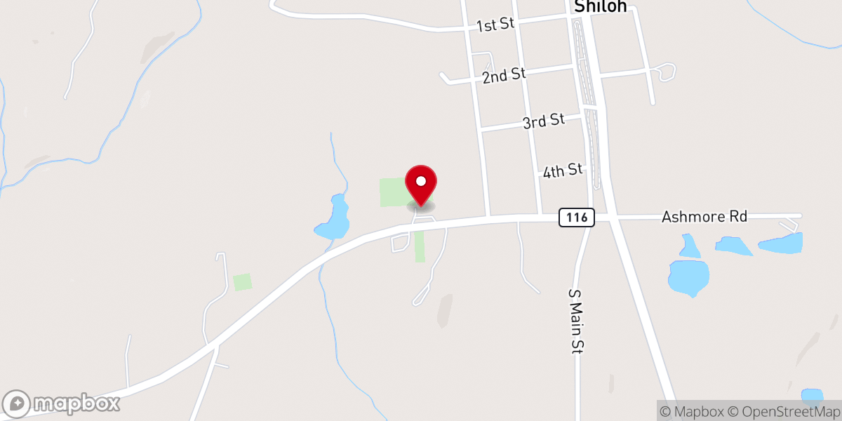 Map showing location of Old Shiloh Baptist Church