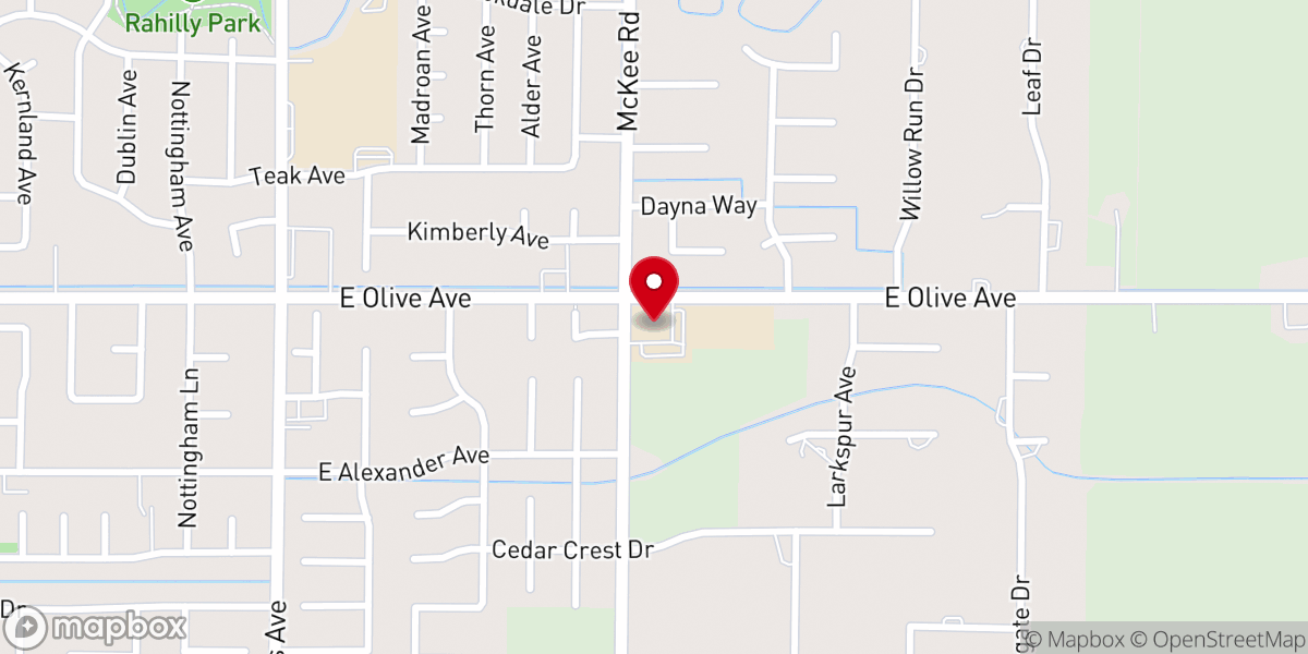 Map showing location of Olive East Seventh Day Adventist Church