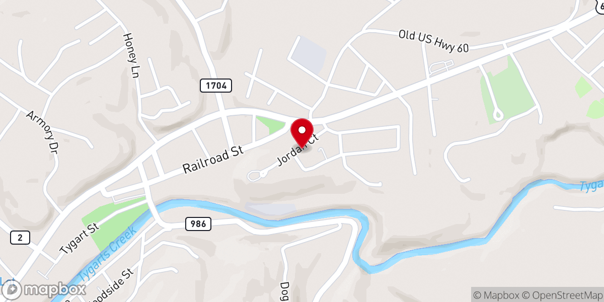 Map showing location of Olive Hill Church of the Nazarene