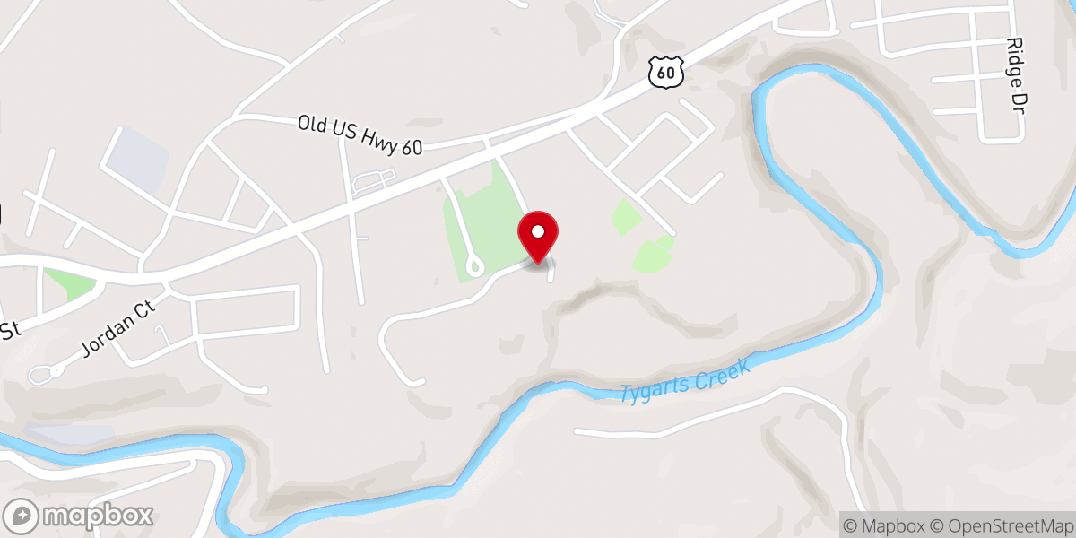 Map showing location of Olive Hill Wesleyan Church