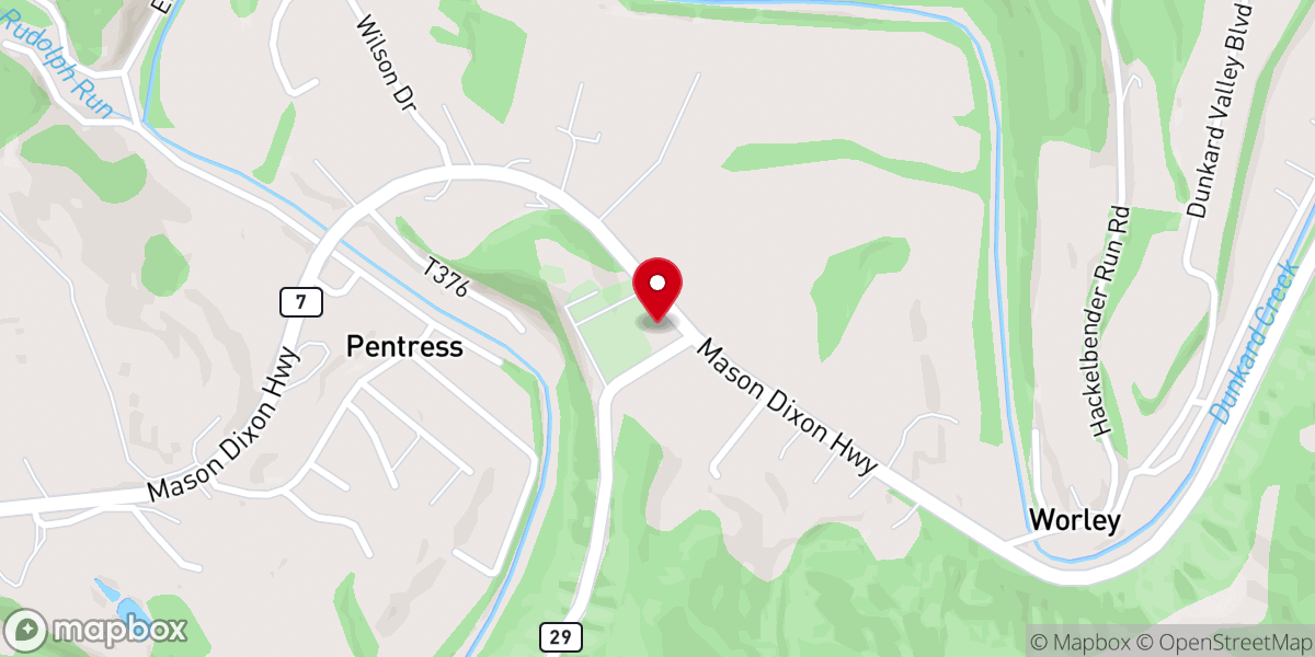 Map showing location of Olive United Methodist Church
