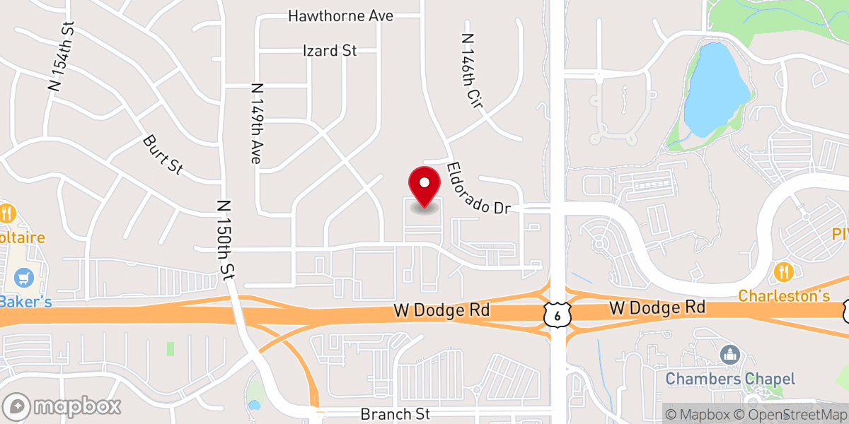 Map showing location of Omaha LDS Stake Center