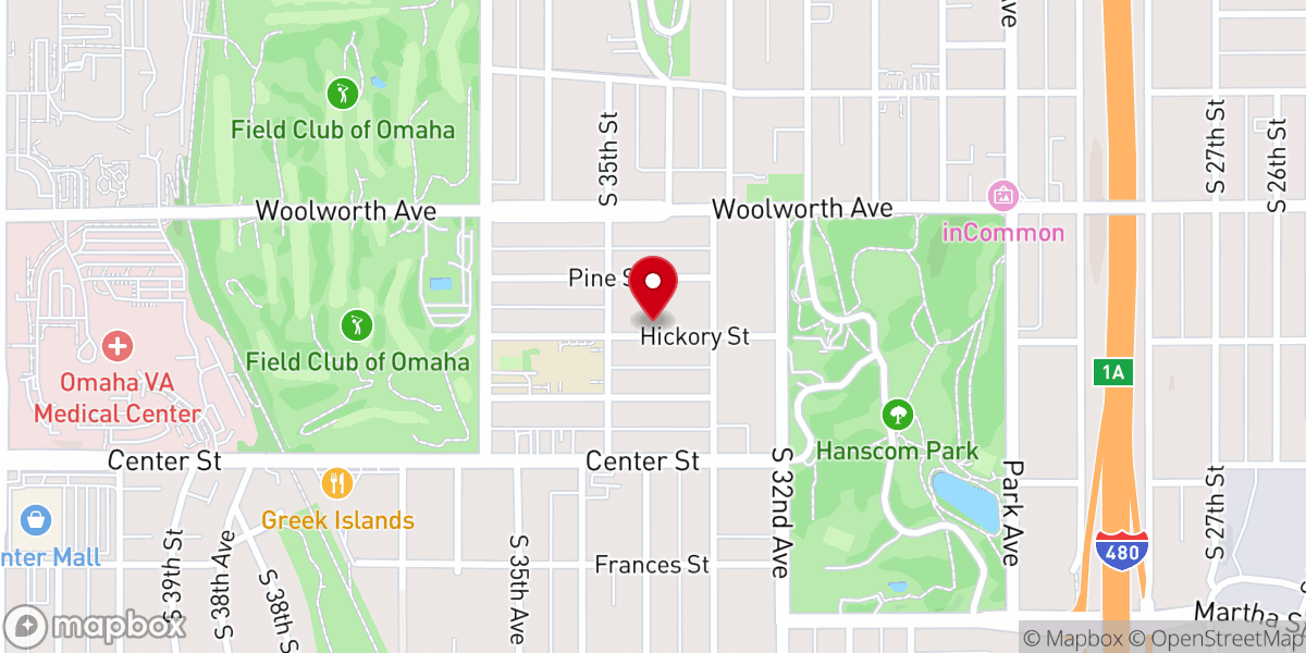 Map showing location of Omaha Police Chaplain Corps
