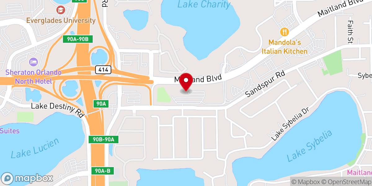 Map showing location of Orangewood Church
