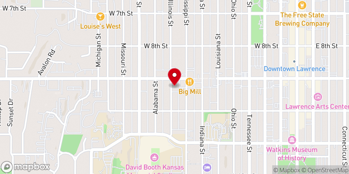 Map showing location of Oread Center