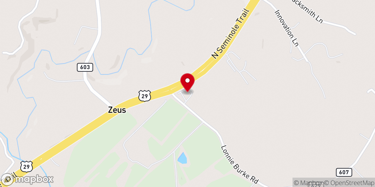 Map showing location of Our Lady of the Blue Ridge Catholic Church