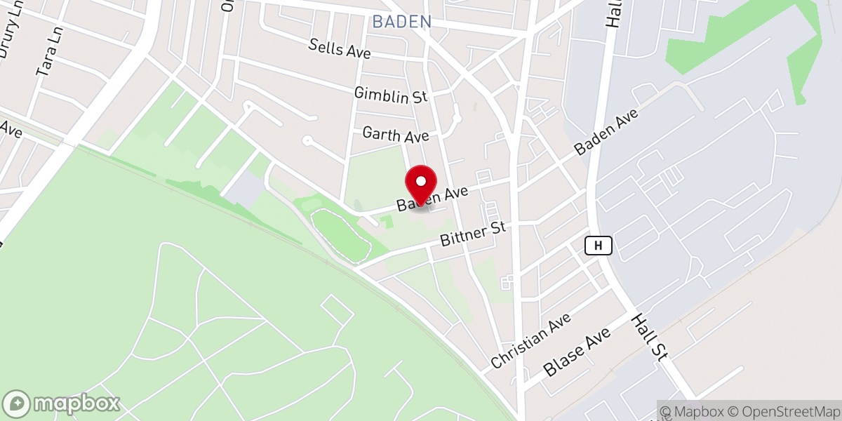 Map showing location of Our Lady of the Holy Cross Parish Center