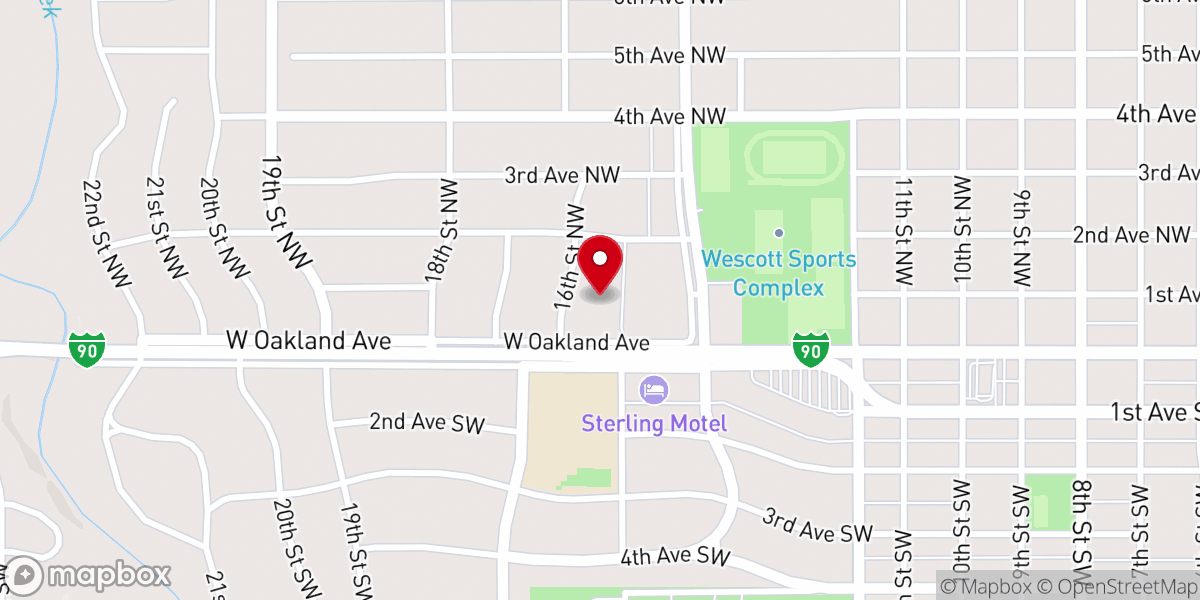 Map showing location of Our Savior's Lutheran Church (ELCA)