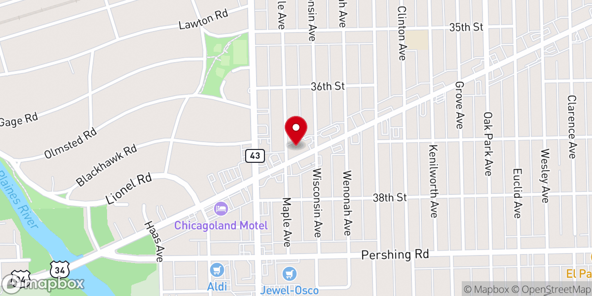 Map showing location of Palace Regency Hall Berwyn