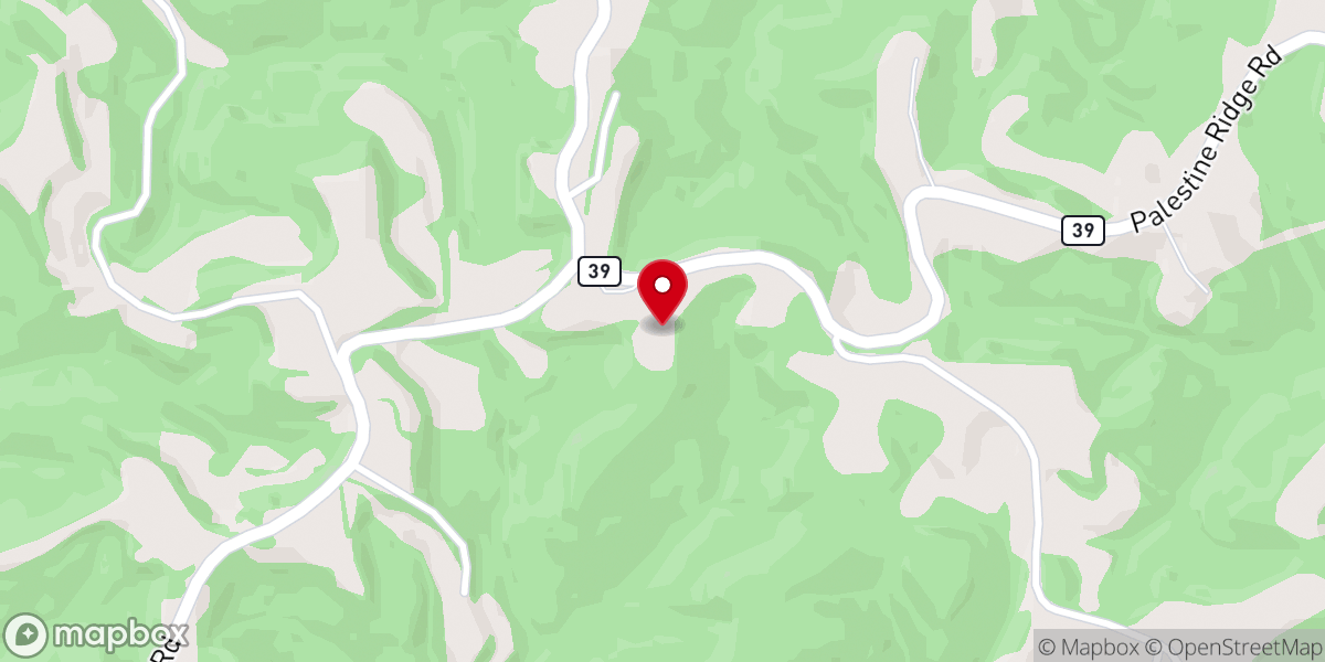 Map showing location of Palestine Church