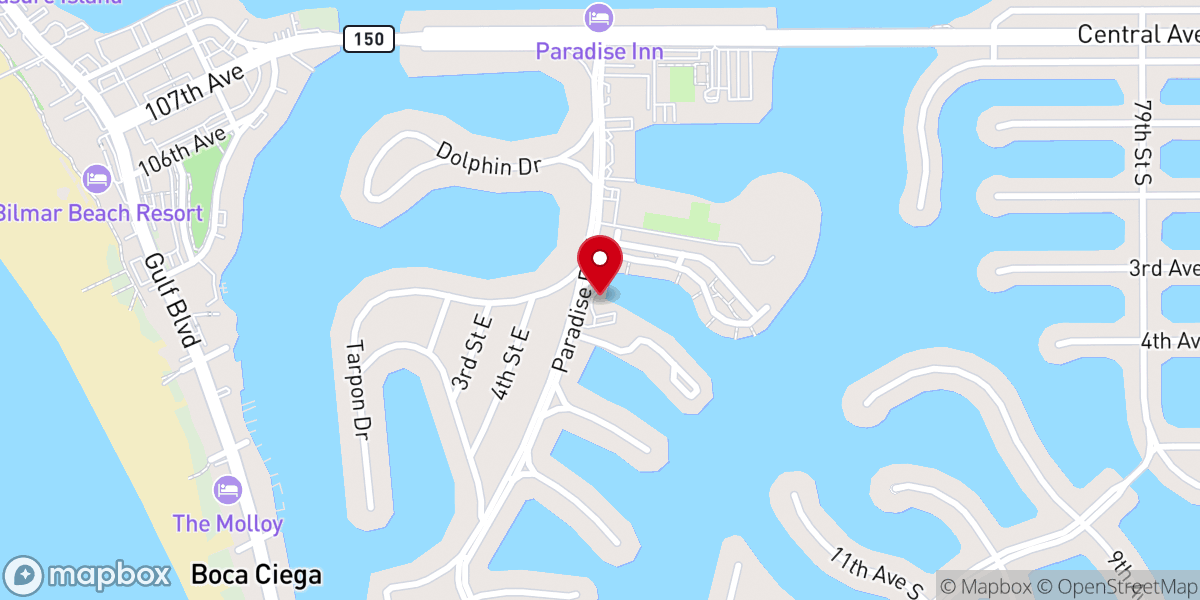 Map showing location of Paradise Lutheran Church