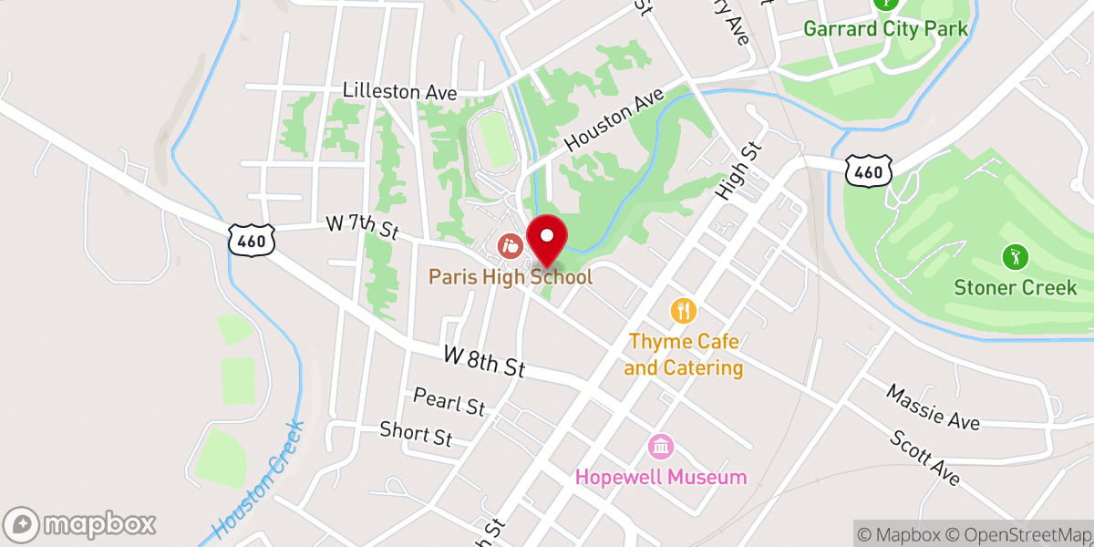 Map showing location of Paris Church of the Nazarene