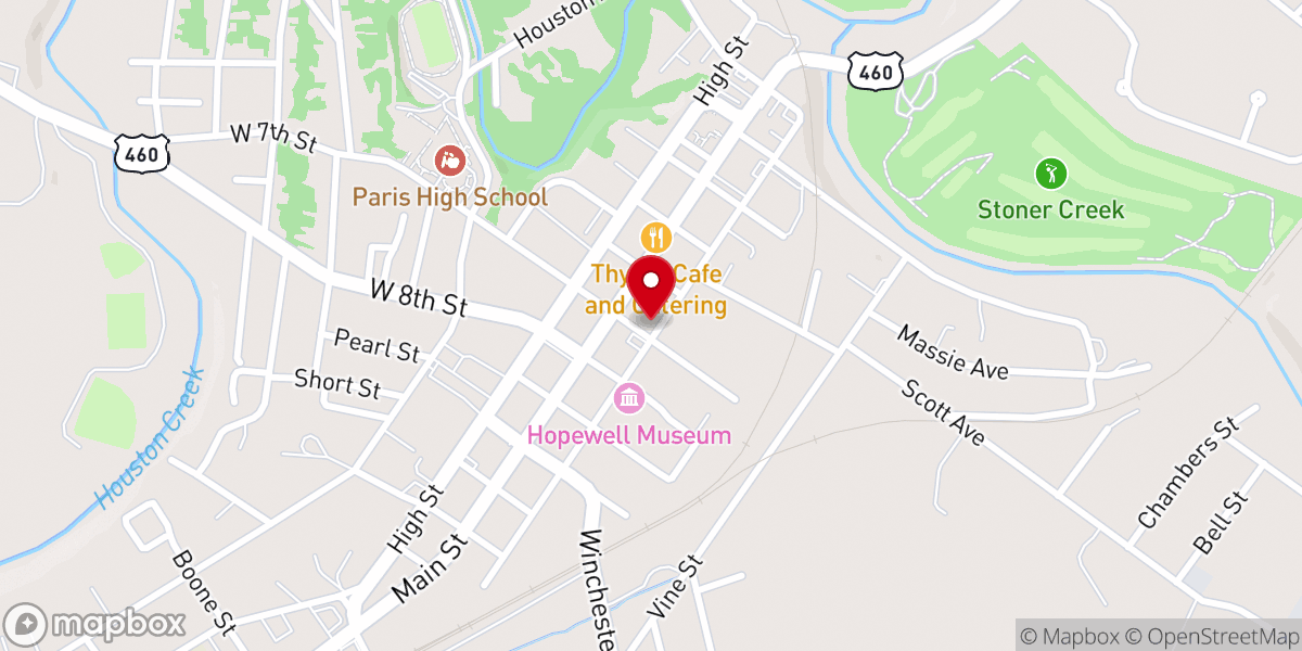 Map showing location of Paris First Methodist Church