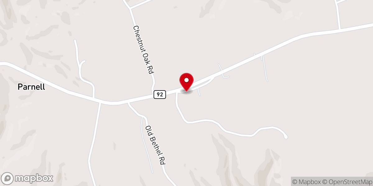 Map showing location of Parnell Church