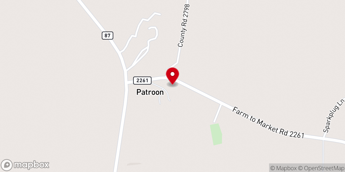 Map showing location of Patroon Baptist Church