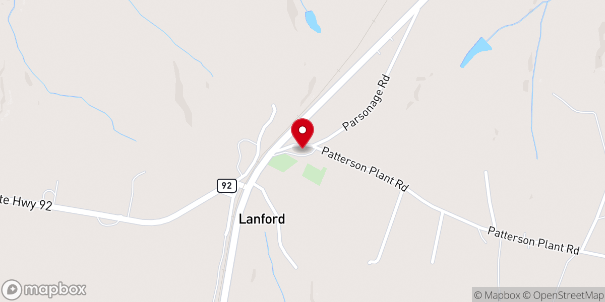 Map showing location of Patterson Chapel United Methodist Church