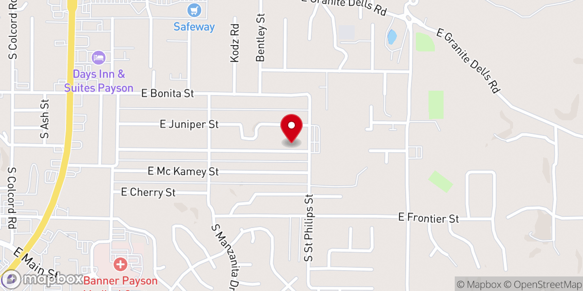 Map showing location of Payson Seventh-day Adventist Church