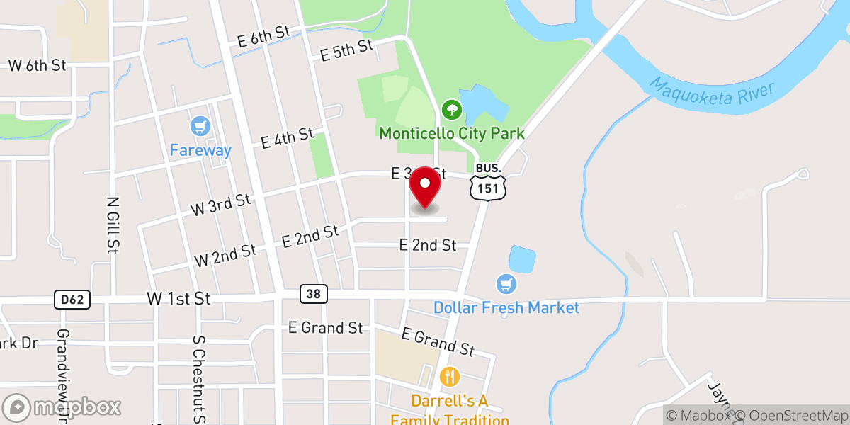 Map showing location of Peace United Church