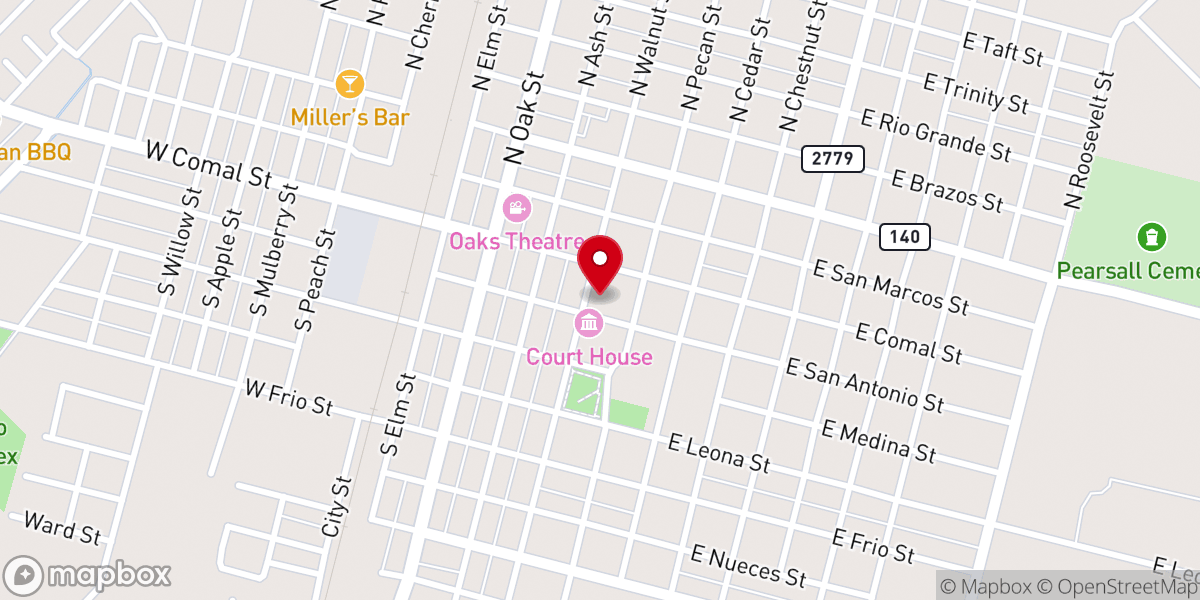 Map showing location of Pearsall Methodist Church