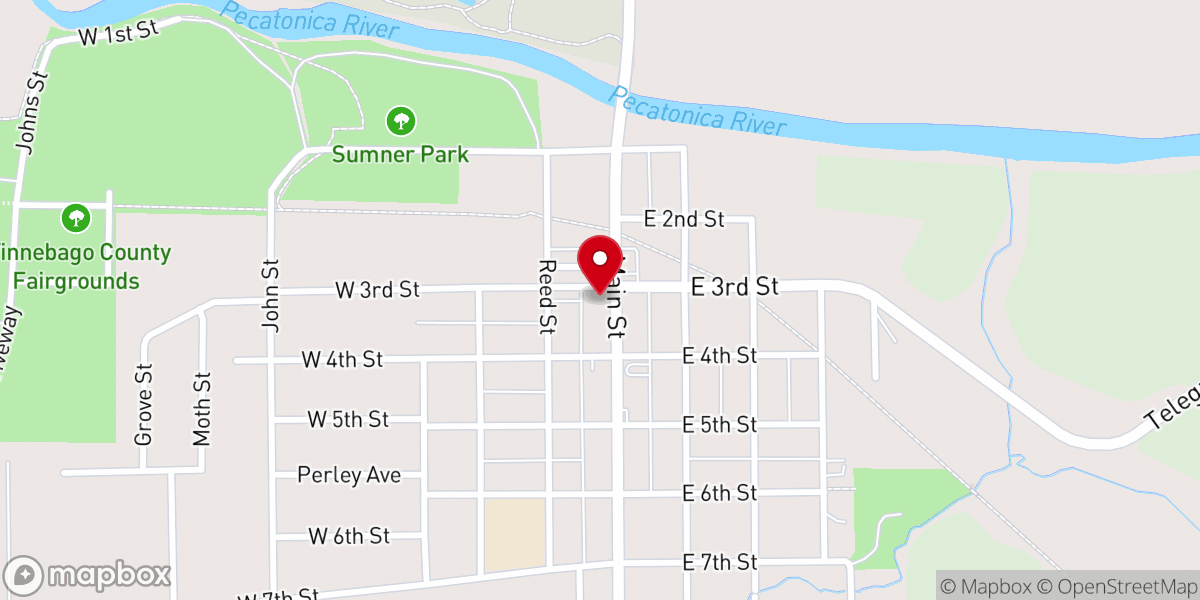 Map showing location of Pecatonica Village Clerk