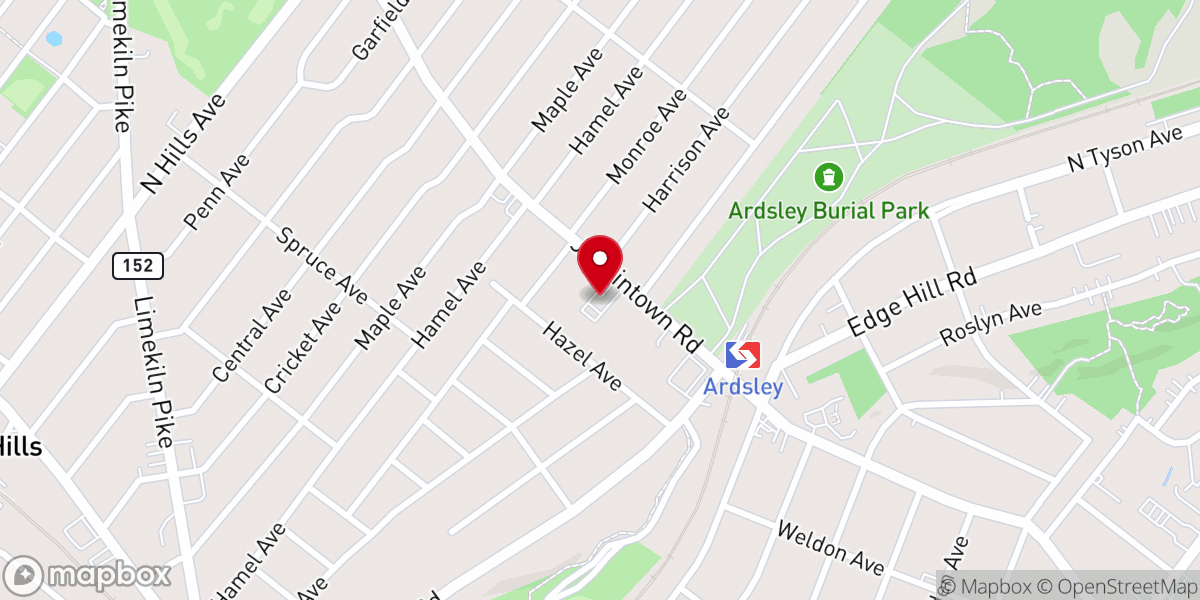 Map showing location of Philadelphia Brethren Assembly