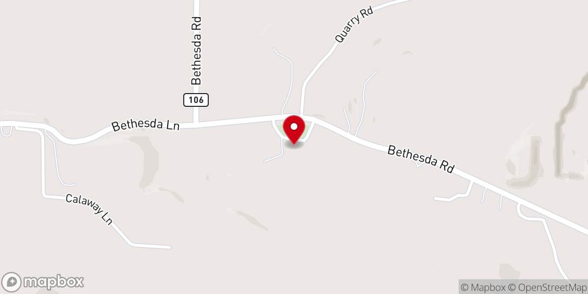 Map showing location of Pilgrims Rest Baptist Church