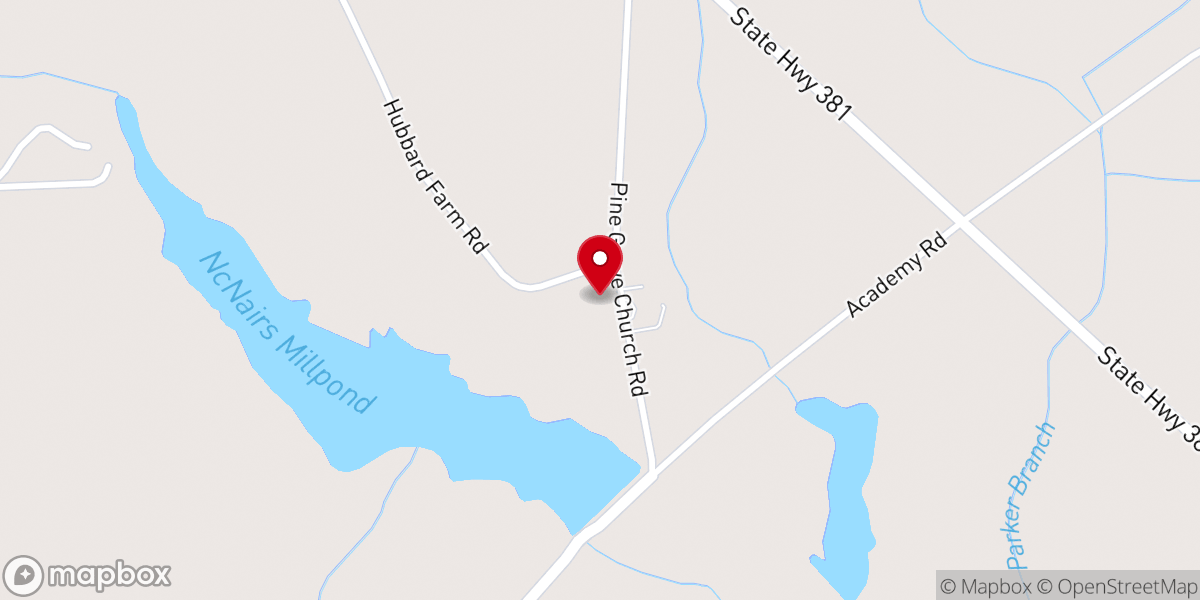 Map showing location of Pine Grove United Methodist
