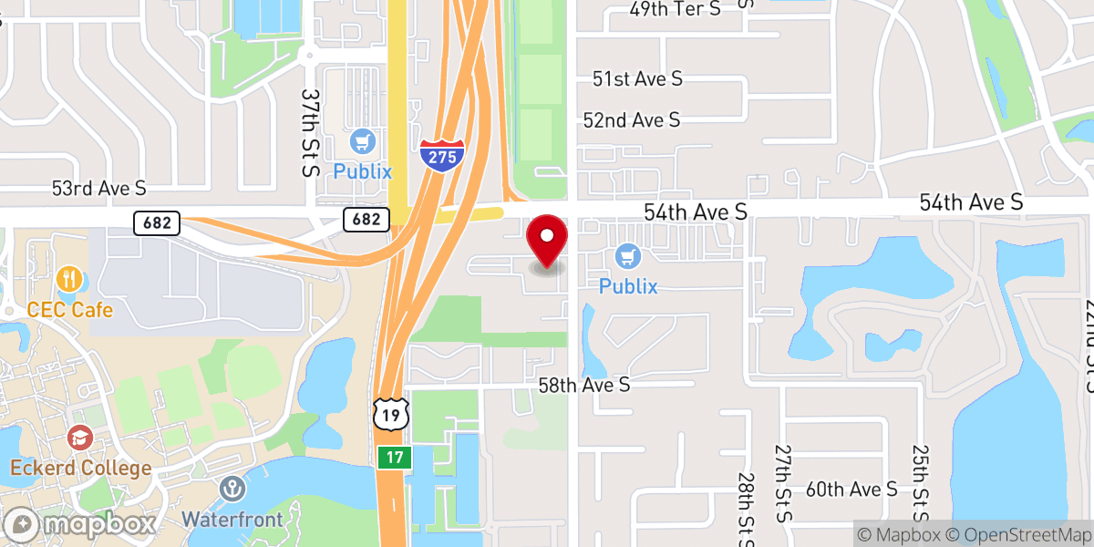 Map showing location of Pinellas Community Church