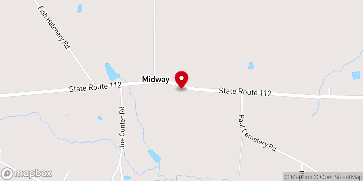 Map showing location of Pisgah Baptist Church