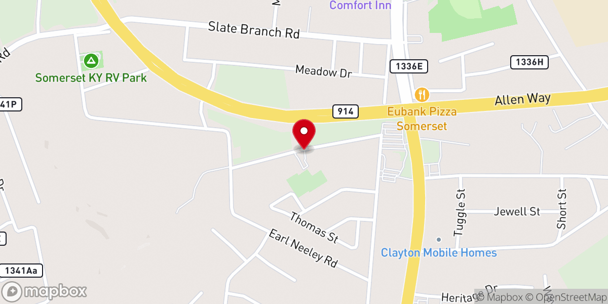 Map showing location of Pisgah Presbyterian Church