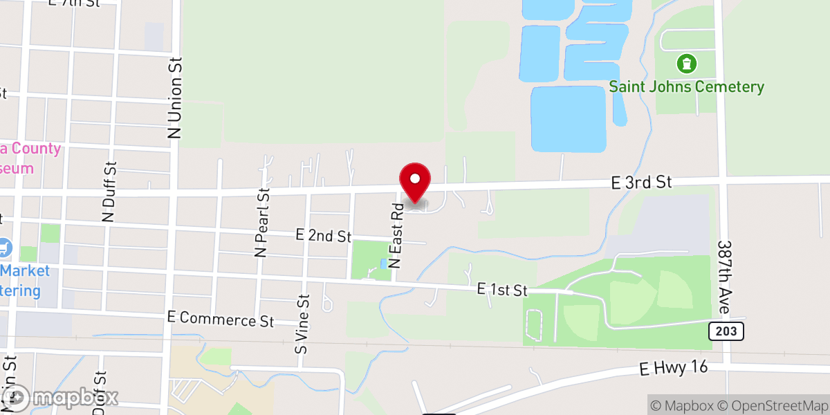 Map showing location of Plankinton United Methodist Church
