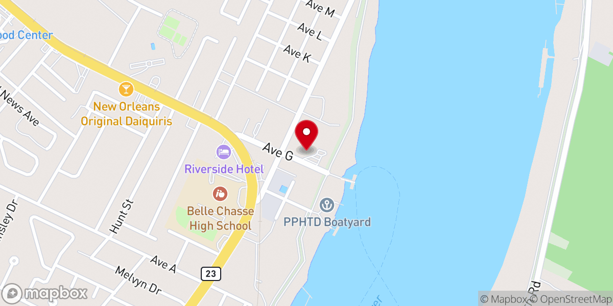 Map showing location of Plaquemines Parish Council