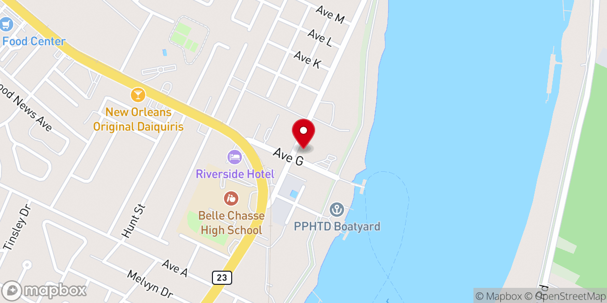 Map showing location of Plaquemines Parish Courthouse Annex