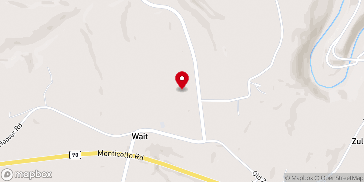 Map showing location of Pleasant Ridge Amish Mennonite Church