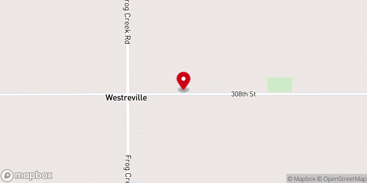 Map showing location of Pleasant Valley Lutheran Church