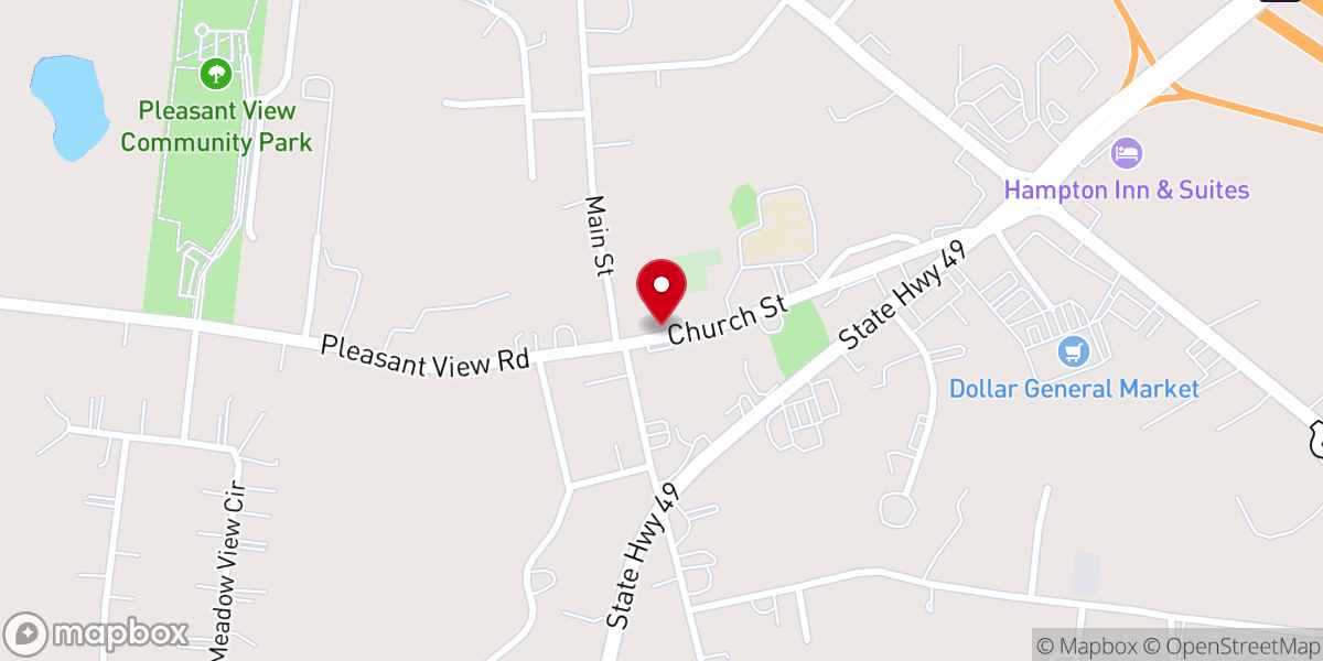 Map showing location of Pleasant View Milling Co