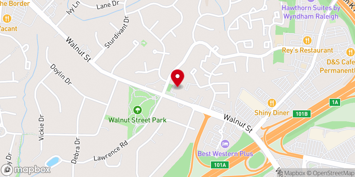 Map showing location of Point Church