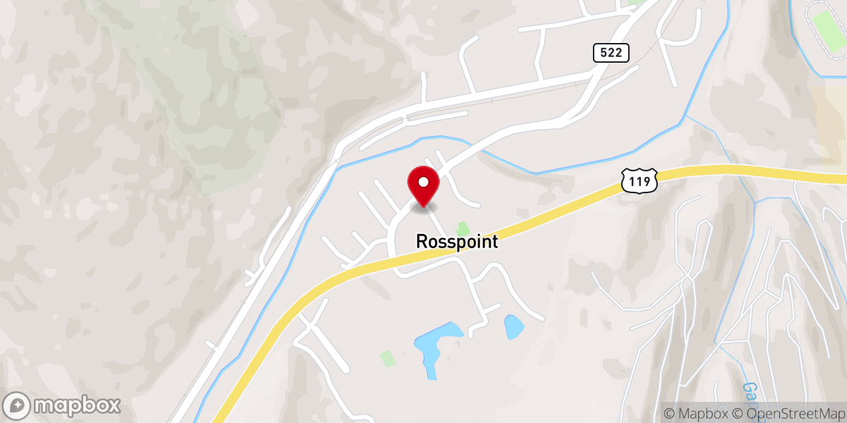 Map showing location of Poorfork Church of Christ