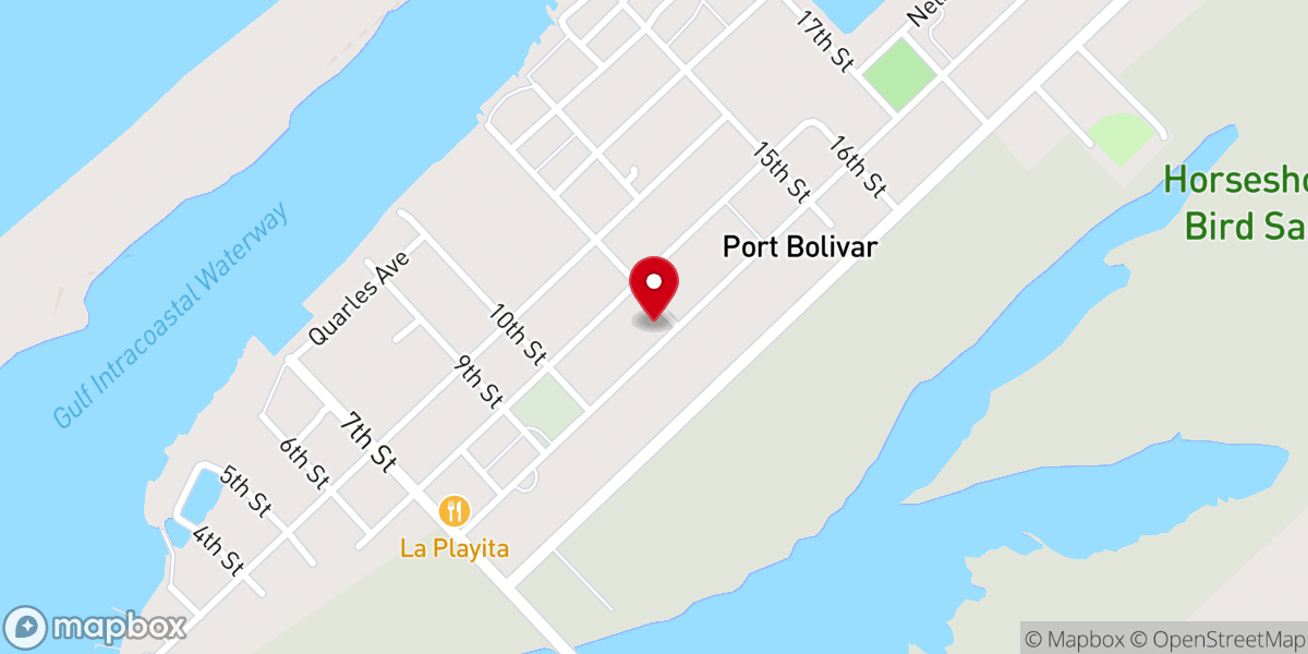Map showing location of Port Bolivar Methodist Church