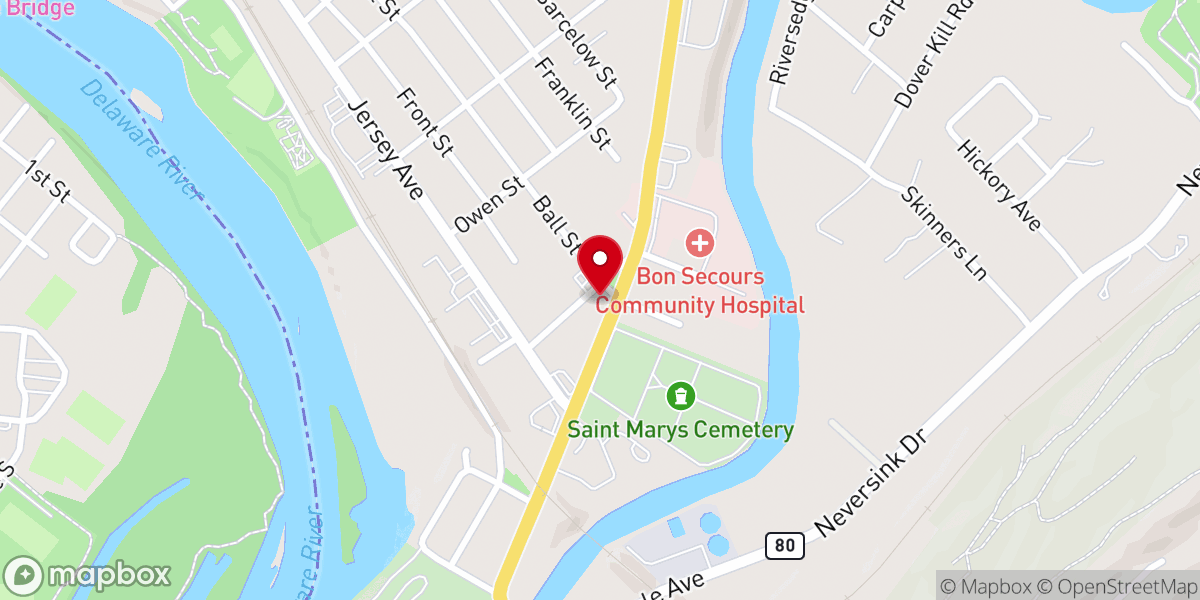 Map showing location of Port Jervis Seventh-Day Adventist Church