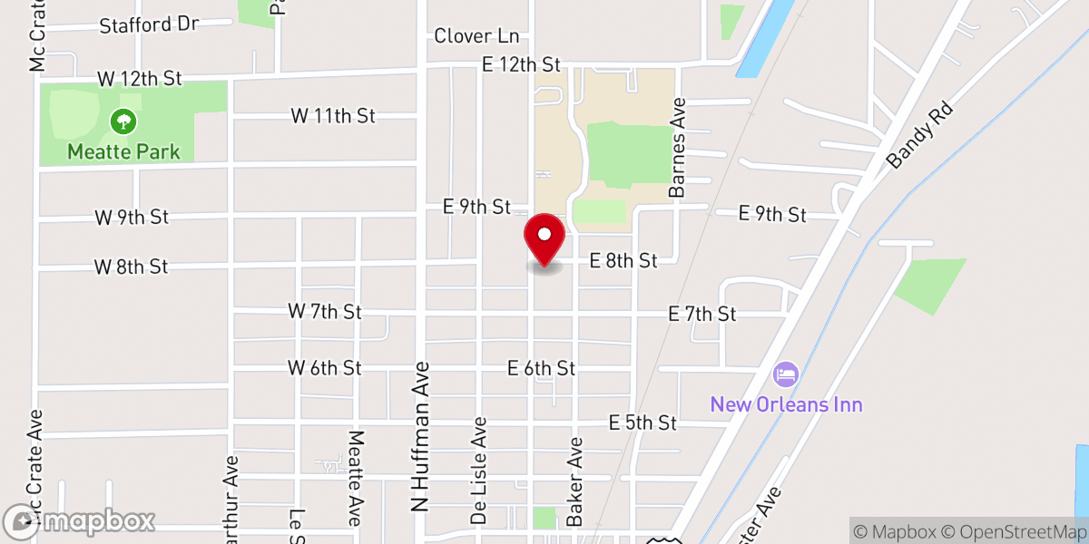 Map showing location of Portageville Church of Christ