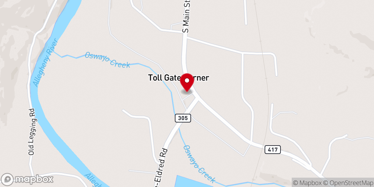Map showing location of Portville Redemption Center