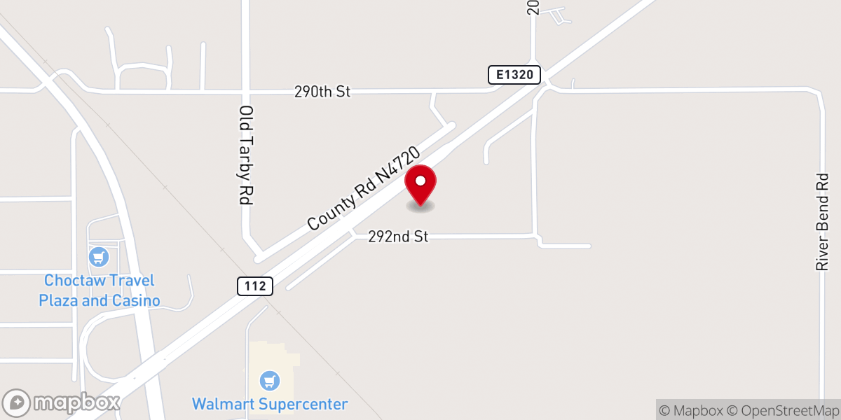 Map showing location of Poteau Church of Christ