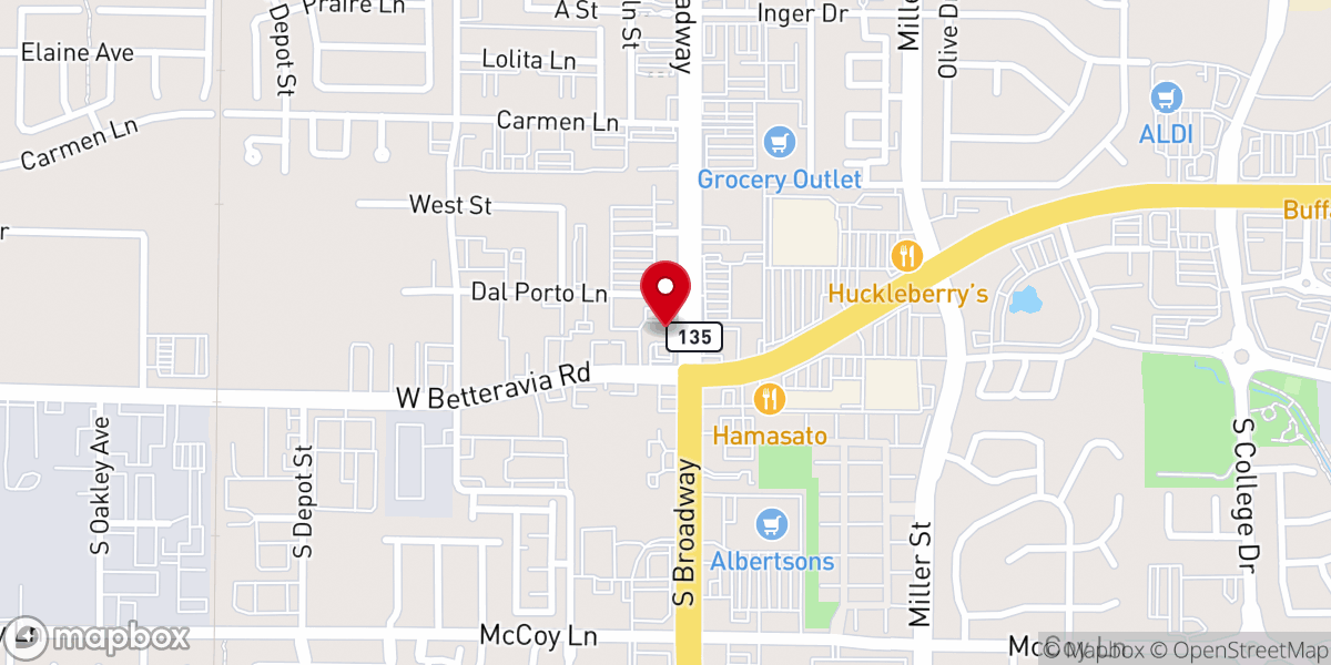Map showing location of Potters House Christian Fellowship Church