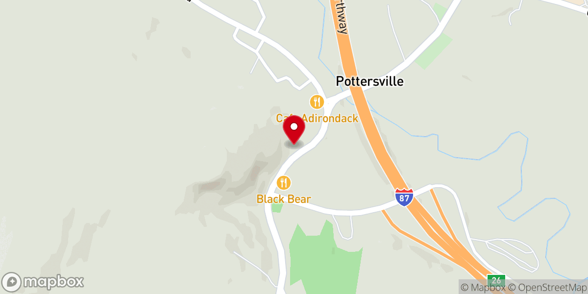 Map showing location of Pottersville United Methodist Church